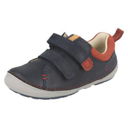 ) Boys Clarks First Shoes Softly Toby - F Fit - UK 3 Infant, Navy (Blue