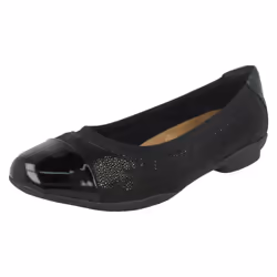 Ladies Clarks Ballerina Flats Neenah Garden - E Fit - UK 3.5, Black
