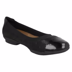 Ladies Clarks Ballerina Flats Neenah Garden - E Fit - UK 3.5, Black