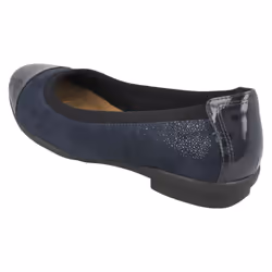 ) Ladies Clarks Ballerina Flats Neenah Garden - E Fit - UK 3, Navy (Blue