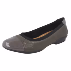 ) Ladies Clarks Ballerina Flats Neenah Garden - D Fit - UK 7, Dark Grey (Grey