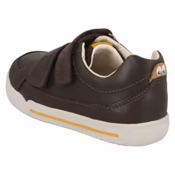 Boys Clarks Double Strap Casual Shoes Lil Folk Toby - F Fit - UK 9.5 Child, Brown