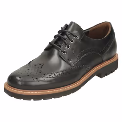 Mens Clarks Formal Brogues Batcombe Wing - G Fit - UK 7.5, Black