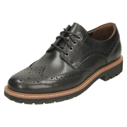 Mens Clarks Formal Brogues Batcombe Wing - G Fit - UK 7.5, Black