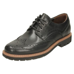 Mens Clarks Formal Brogues Batcombe Wing - G Fit - UK 8.5, Black