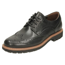 Mens Clarks Formal Brogues Batcombe Wing - G Fit - UK 9, Black