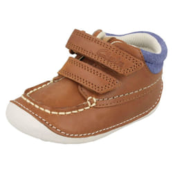 ) Boys Clarks First Shoes Tiny Tuktu - F Fit - UK 3 Infant, Tan (Brown