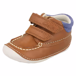 ) Boys Clarks First Shoes Tiny Tuktu - F Fit - UK 4.5 Infant, Tan (Brown