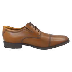 ) Mens Clarks Formal Lace Up Shoes Tilden Cap - G Fit - UK 7.5, Dark Tan (Brown