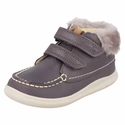 ) Girls Clarks Ankle Boots Cloud Flufi - F Fit - UK 5.5 Infant, Anthracite (Purple