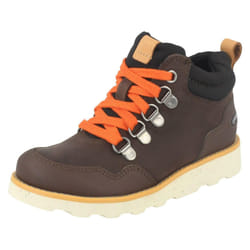 ) Boys Clarks Casual Ankle Boots Dexy Hi Gtx - G Fit - UK 12 Child, Dark Brown (Brown