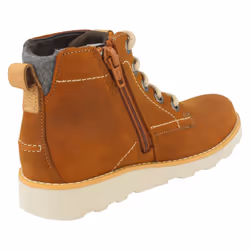 Boys Clarks Casual Boots Dexy Top - F Fit - UK 12 Child, Brown