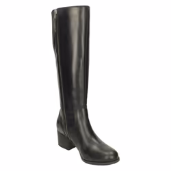 Ladies Clarks Knee Length Heeled Boots Maypearl Viola - D Fit - UK 3, Black