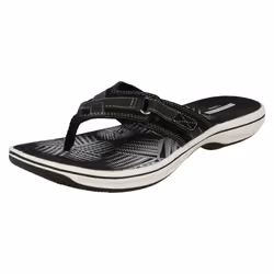 Ladies Clarks Toe Post Sandals Brinkley Sea - D Fit - UK 6, Black