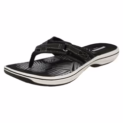 Ladies Clarks Toe Post Sandals Brinkley Sea - D Fit - UK 8, Black