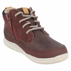 ) Boys Clarks Casual Ankle Boots Cloud Air - F Fit - UK 4.5 Infant, Burgundy (Red