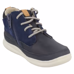 ) Boys Clarks Casual Ankle Boots Cloud Air - G Fit - UK 4 Infant, Navy (Blue