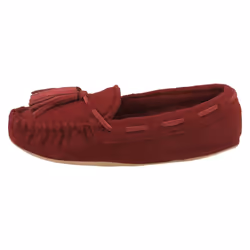 ) Ladies Clarks Moccassin Style Slippers Cozily Comfy - D Fit - UK 8, Burgundy (Red