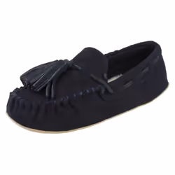 ) Ladies Clarks Moccassin Style Slippers Cozily Comfy - D Fit - UK 3, Navy (Blue