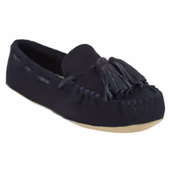 ) Ladies Clarks Moccassin Style Slippers Cozily Comfy - D Fit - UK 3, Navy (Blue