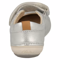 Girls Clarks First Walking Shoes Softly Eden - G Fit - UK 5.5 Infant, Silver
