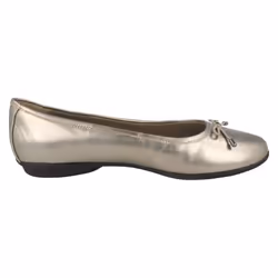 ) Ladies Clarks Ballerina Flats With Bow Trim Gracelin Blu - D Fit - UK 3, Pewter (Silver