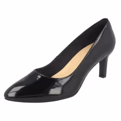 Ladies Clarks Textured Court Shoes Calla Rose - D Fit - UK 4, Black
