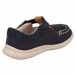 ) Girls Clarks Casual T-Bar Shoes Cloud Rosa - G Fit - UK 4 Infant, Navy (Blue