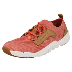 ) Childrens Boys Girls Clarks Trainers Tri Jump - G Fit - UK 12.5 Child, Coral (Orange