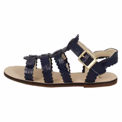 Girls Clarks Buckle Fastening Open Toe Sandals Loni Moon - F Fit - UK 10 Child, Blue