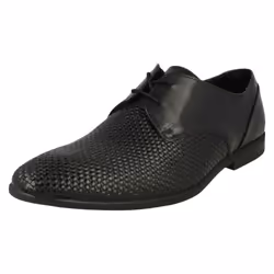 Mens Clarks Stylish Lace Up Shoes Bampton Weave - G Fit - UK 8.5, Black
