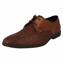 ) Mens Clarks Stylish Lace Up Shoes Bampton Weave - G Fit - UK 7.5, Tan (Brown