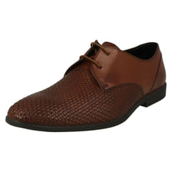 ) Mens Clarks Stylish Lace Up Shoes Bampton Weave - G Fit - UK 7.5, Tan (Brown