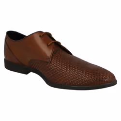 ) Mens Clarks Stylish Lace Up Shoes Bampton Weave - G Fit - UK 7.5, Tan (Brown