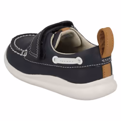 ) Boys Clarks Casual Boat Style Shoe Cloud Snap - F Fit - UK 4.5 Infant, Navy (Blue