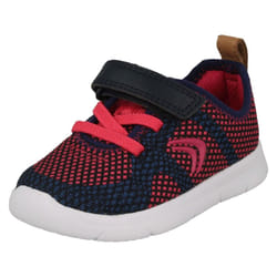 ) Childrens Unisex Clarks Lightweight Trainers Ath Flux - G Fit - UK 4 Infant, Navy/Raspberry (Pink