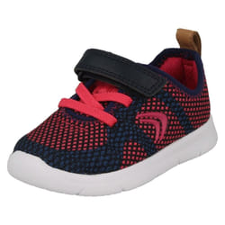 ) Childrens Unisex Clarks Lightweight Trainers Ath Flux - G Fit - UK 6 Infant, Navy/Raspberry (Pink