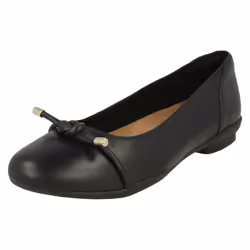 Ladies Clarks Ballerina Flats Neenah Poppy - E Fit - UK 3, Black