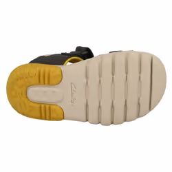 Childrens Clarks Hook And Loop Sandals Rocco Tide K - G Fit - Grey, UK 12.5 Child