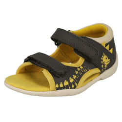 Boys Clarks Casual Sandals Fudgy Jump - F Fit - UK 5 Infant, Grey