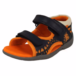 ) Boys Clarks Casual Sandals Fudgy Jump - G Fit - UK 4 Infant, Navy (Blue