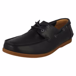 ) Mens Clarks Lace Up Boat Shoes Morven Sail - G Fit - UK 7.5, Navy (Blue