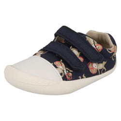 Boys Clarks Casual Full Shoes Tiny Pebble - G Fit - UK 2 Infant, Blue