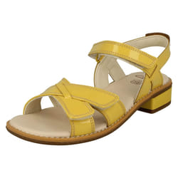 Girls Clarks Strappy Sandals Darcy Charm - F Fit - UK 10.5 Child, Yellow