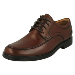) Mens Clarks Formal Lace Up Shoes Un Aldric Park - G Fit - UK 8, Tan (Brown
