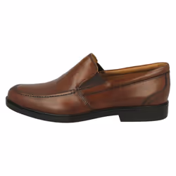 ) Mens Clarks Slip On Formal Shoes Un Aldric Slip - G Fit - UK 8, Dark Tan (Brown