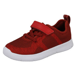 Childrens Unisex Clarks Casual Trainers Ath Flux T - G Fit - Burgundy, UK 4.5 Infant