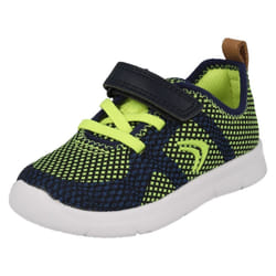 ) Childrens Unisex Clarks Lightweight Trainers Ath Flux - G Fit - UK 4 Infant, Navy Combi (Blue