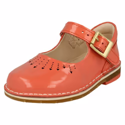 ) Girls Clarks Casual Shoes Yarn Jump - H Fit - UK 4 Infant, Coral (Pink