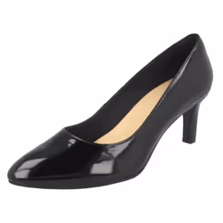 Ladies Clarks Textured Court Shoes Calla Rose - D Fit - UK 8, Black